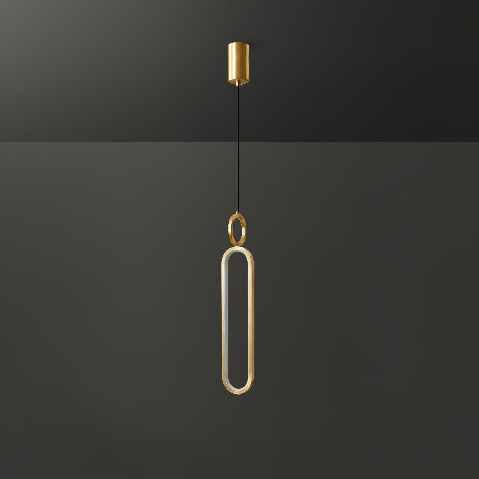 Modern Oval Ring LED Pendant Light Adjustable Height Dimmable Ceiling Fixture