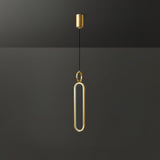 Modern Oval Ring LED Pendant Light Adjustable Height Dimmable Ceiling Fixture