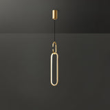 Modern Oval Ring LED Pendant Light Adjustable Height Dimmable Ceiling Fixture