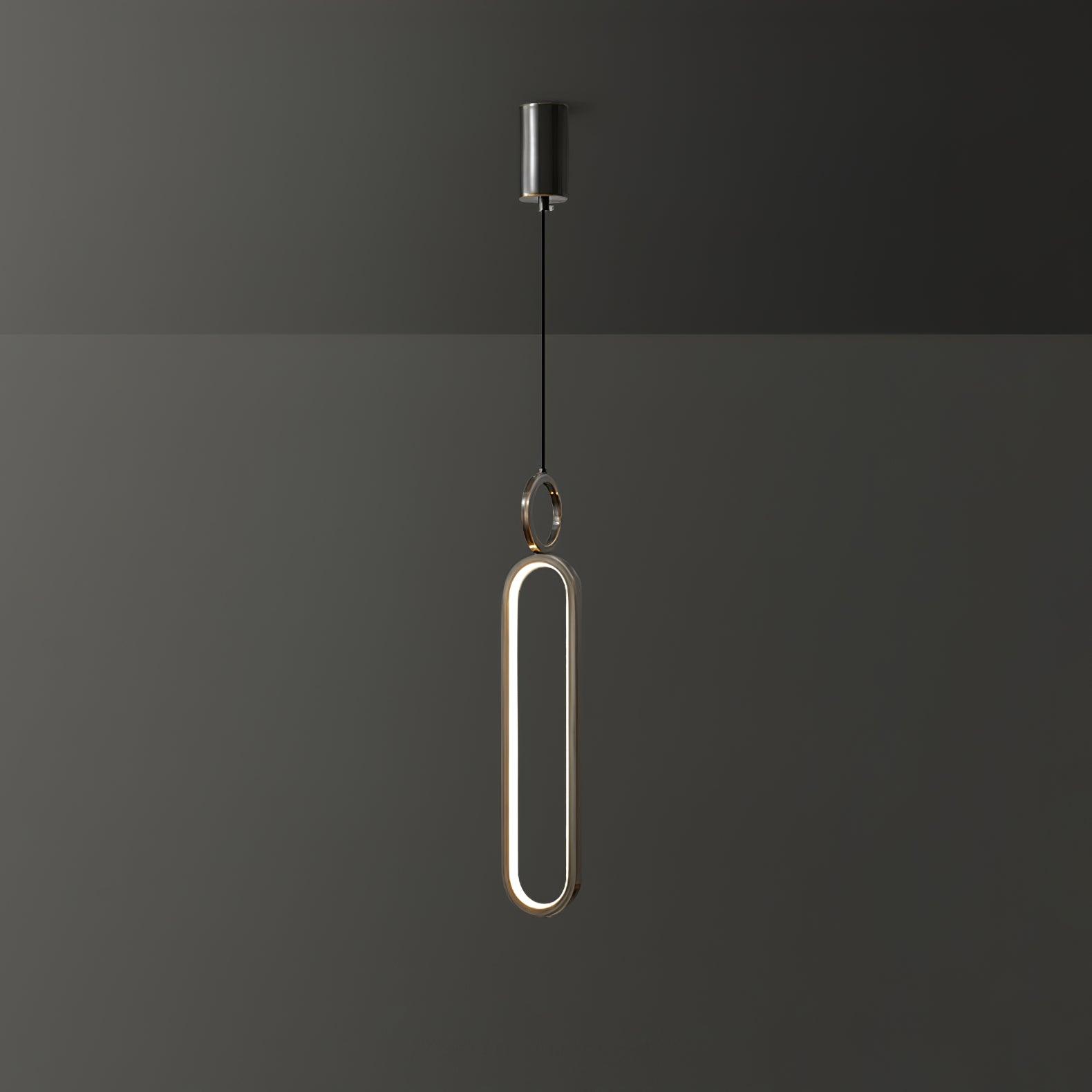 Modern Oval Ring LED Pendant Light Adjustable Height Dimmable Ceiling Fixture