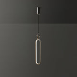 Modern Oval Ring LED Pendant Light Adjustable Height Dimmable Ceiling Fixture