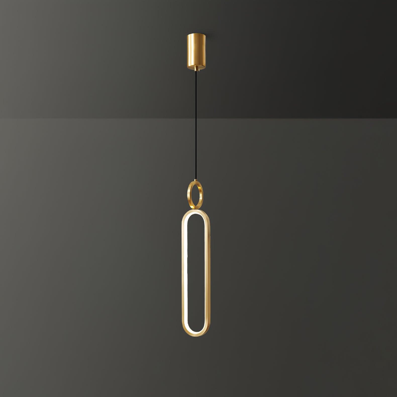 Modern Oval Ring LED Pendant Light Adjustable Height Dimmable Ceiling Fixture