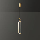 Modern Oval Ring LED Pendant Light Adjustable Height Dimmable Ceiling Fixture
