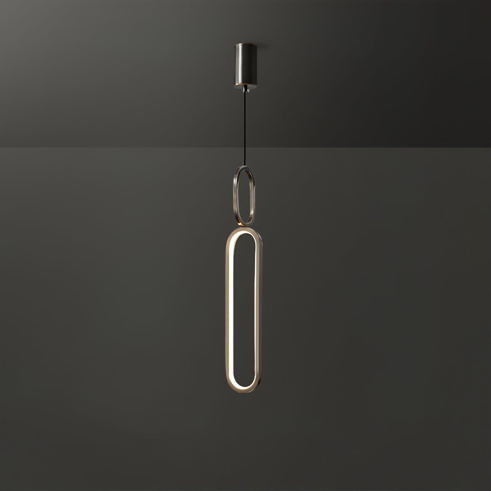 Modern Oval Ring LED Pendant Light Adjustable Height Dimmable Ceiling Fixture