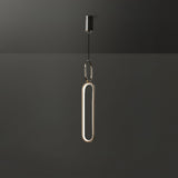 Modern Oval Ring LED Pendant Light Adjustable Height Dimmable Ceiling Fixture
