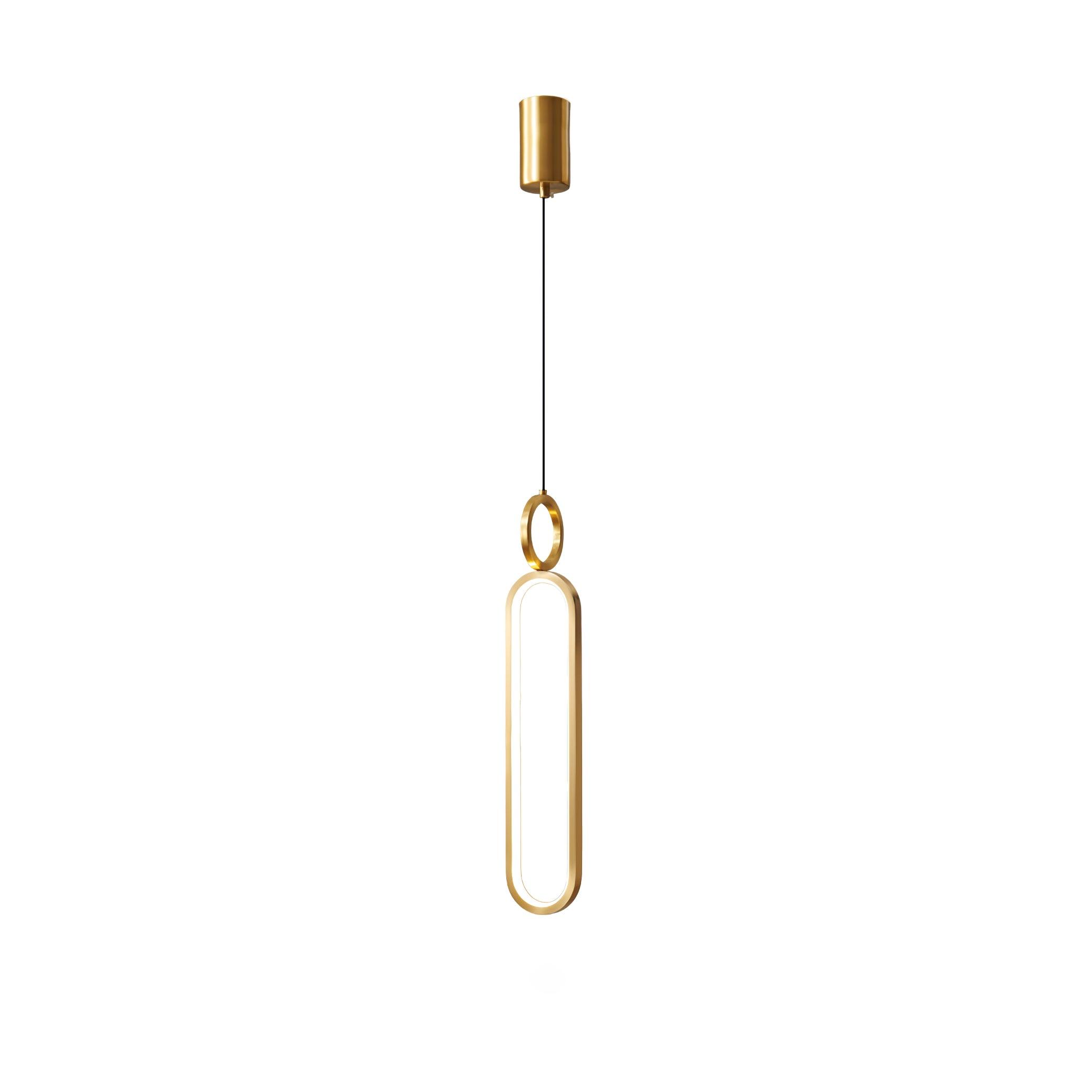 Modern Oval Ring LED Pendant Light Adjustable Height Dimmable Ceiling Fixture