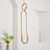 Modern Oval Ring LED Pendant Light Adjustable Height Dimmable Ceiling Fixture