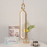 Modern Oval Ring LED Pendant Light Adjustable Height Dimmable Ceiling Fixture