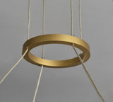 Modern Parallel Acrylic Ring LED Chandelier Luxury Brass Geometric Pendant Light