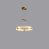 Modern Parallel Acrylic Ring LED Chandelier Luxury Brass Geometric Pendant Light
