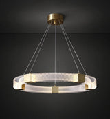Modern Parallel Ring LED Chandelier Gold Acrylic Circular Pendant Light