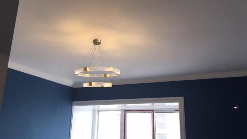 Modern Parallel Ring LED Chandelier Gold Acrylic Circular Pendant Light
