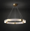 Modern Parallel Ring LED Chandelier Gold Acrylic Circular Pendant Light