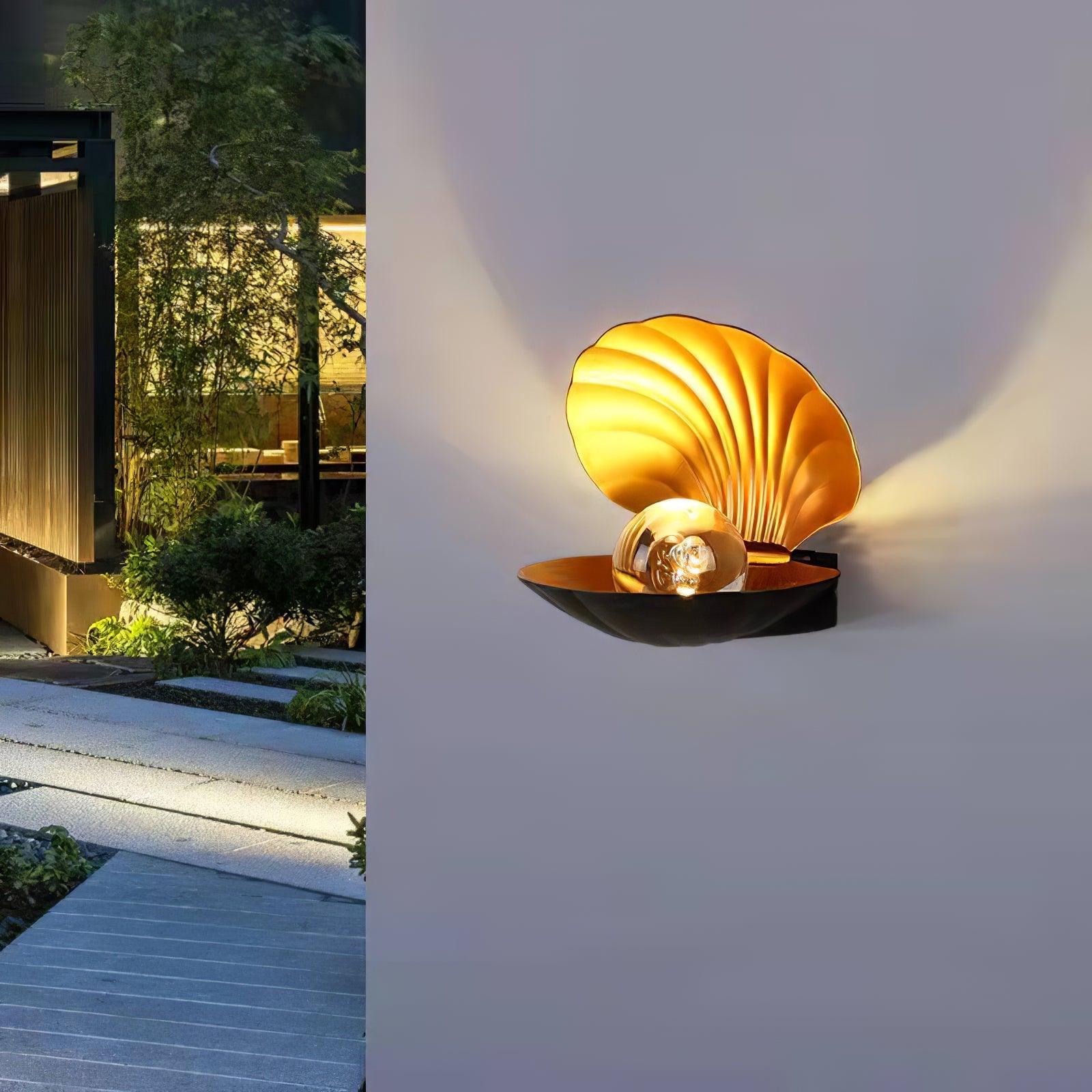 Modern Pearl Clam LED Wall Sconce Set of 2 Indoor Shell Decorative Lighting