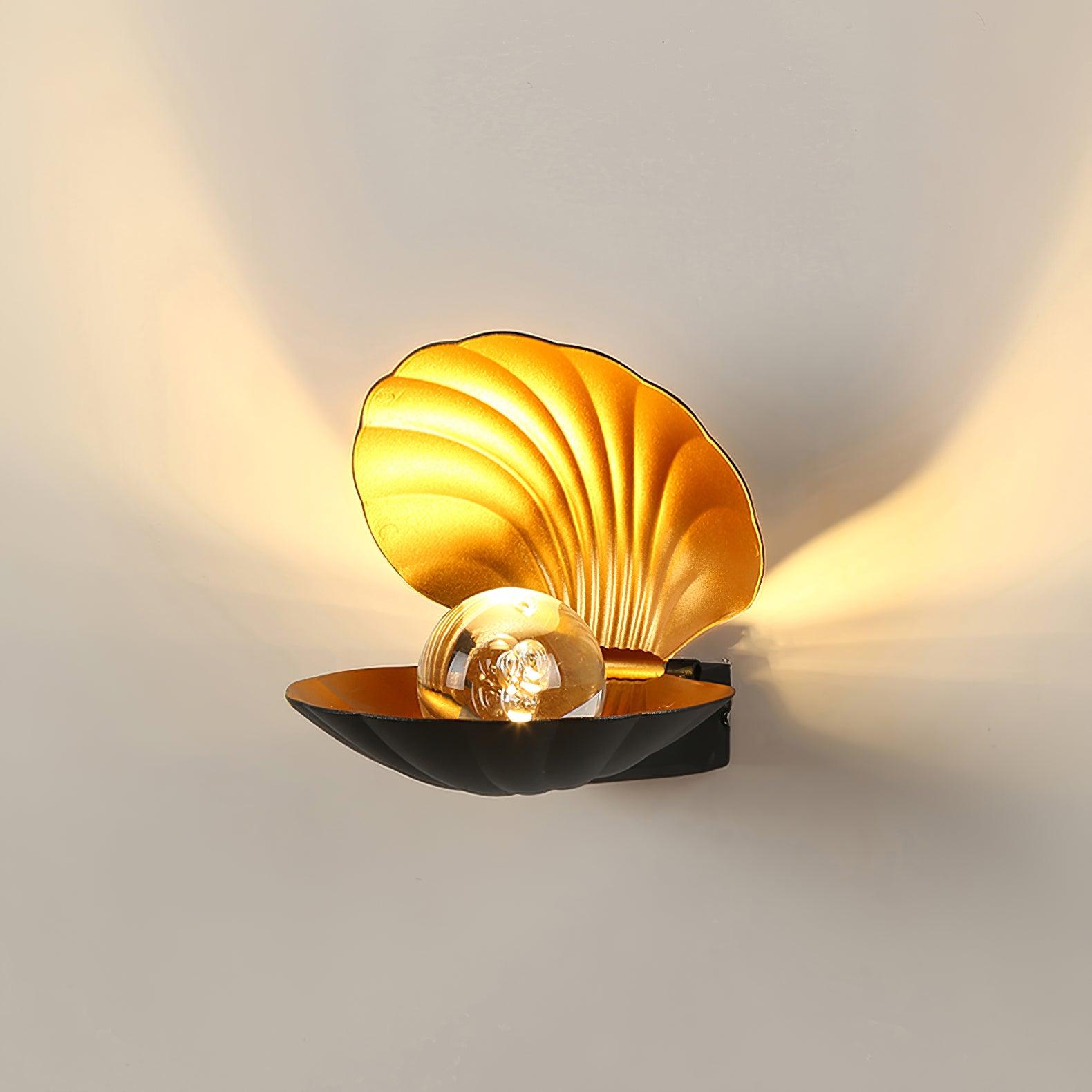Modern Pearl Clam LED Wall Sconce Set of 2 Indoor Shell Decorative Lighting