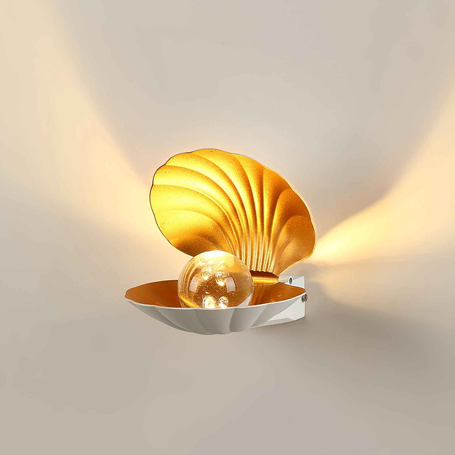 Modern Pearl Clam LED Wall Sconce Set of 2 Indoor Shell Decorative Lighting