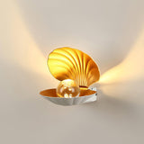 Modern Pearl Clam LED Wall Sconce Set of 2 Indoor Shell Decorative Lighting