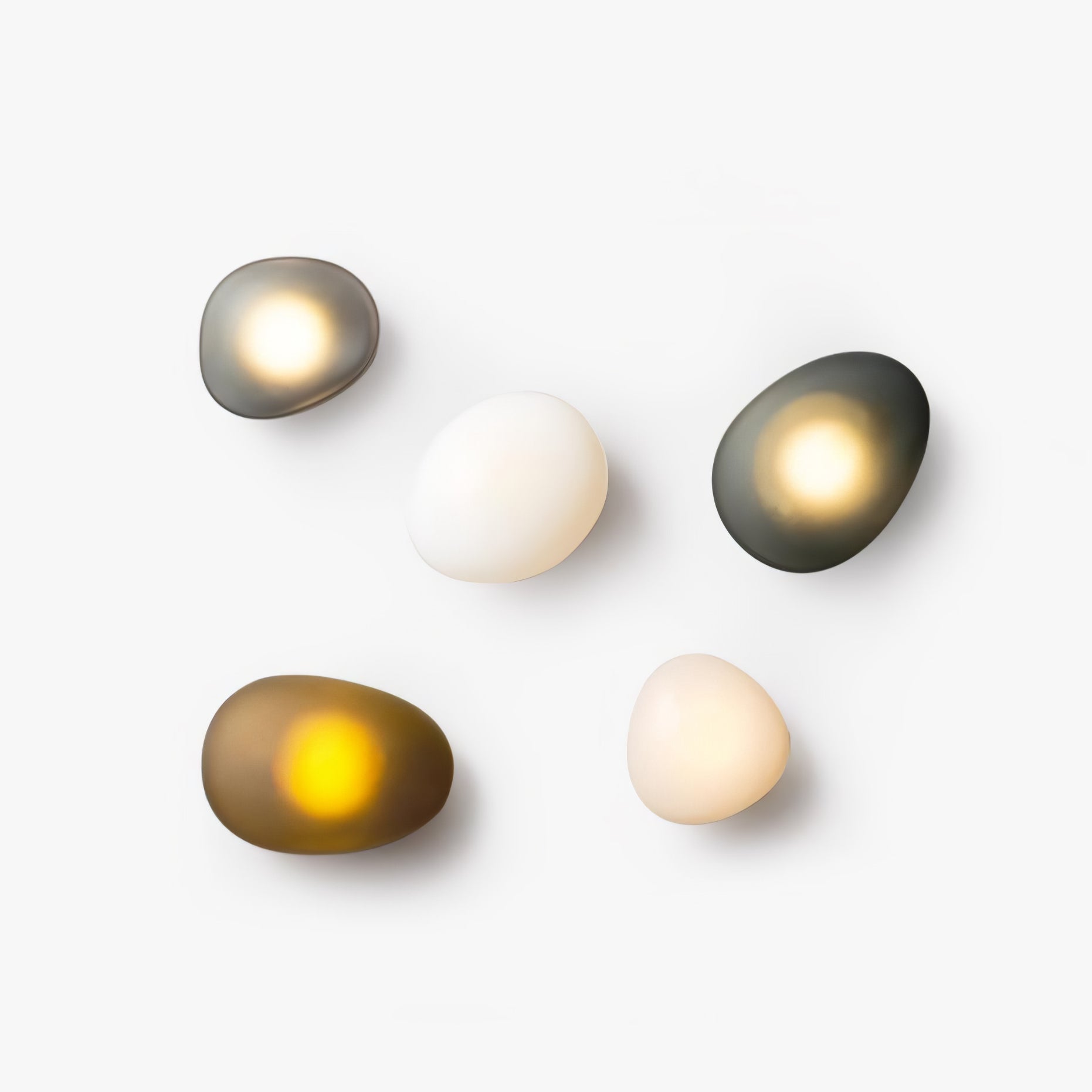 Modern Pebble Shaped Bubble Glass Wall Sconce Organic Stone Inspired LED Lamp