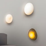 Modern Pebble Shaped Bubble Glass Wall Sconce Organic Stone Inspired LED Lamp
