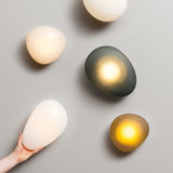 Modern Pebble Shaped Bubble Glass Wall Sconce Organic Stone Inspired LED Lamp