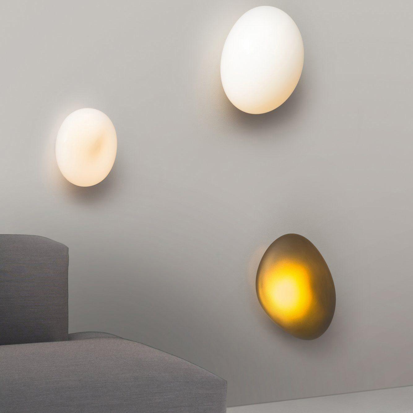 Modern Pebble Shaped Bubble Glass Wall Sconce Organic Stone Inspired LED Lamp