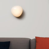 Modern Pebble Shaped Bubble Glass Wall Sconce Organic Stone Inspired LED Lamp