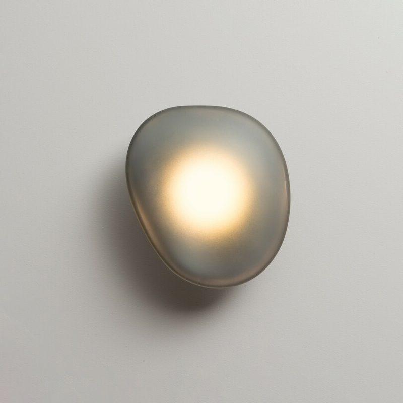 Modern Pebble Shaped Bubble Glass Wall Sconce Organic Stone Inspired LED Lamp