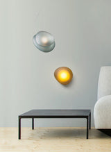 Modern Pebble Shaped Bubble Glass Wall Sconce Organic Stone Inspired LED Lamp