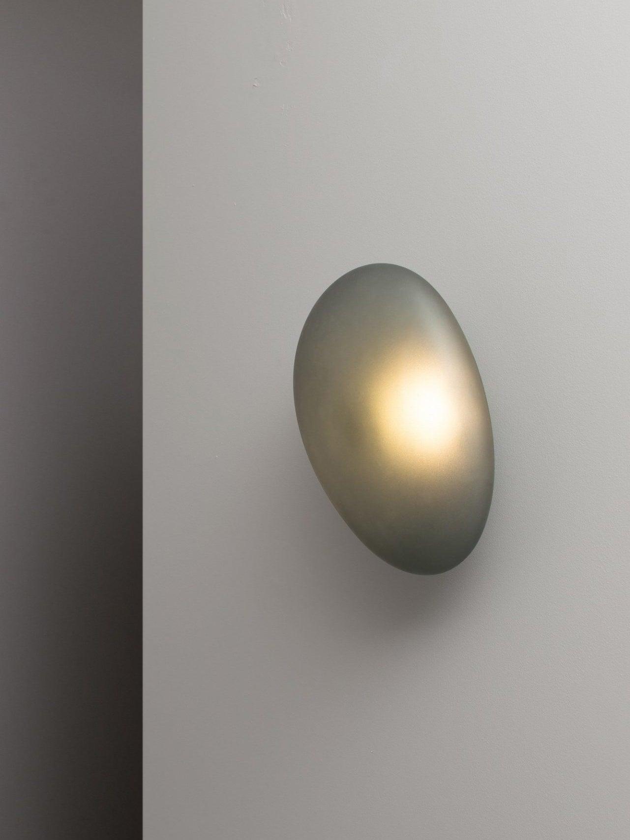 Modern Pebble Shaped Bubble Glass Wall Sconce Organic Stone Inspired LED Lamp