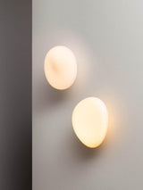 Modern Pebble Shaped Bubble Glass Wall Sconce Organic Stone Inspired LED Lamp