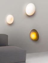Modern Pebble Shaped Bubble Glass Wall Sconce Organic Stone Inspired LED Lamp
