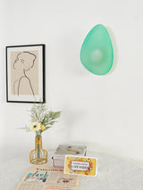 Modern Pebble Shaped Bubble Glass Wall Sconce Organic Stone Inspired LED Lamp