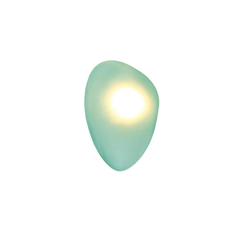 Modern Pebble Shaped Bubble Glass Wall Sconce Organic Stone Inspired LED Lamp