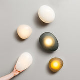 Modern Pebble Shaped Bubble Glass Wall Sconce Organic Stone Inspired LED Lamp