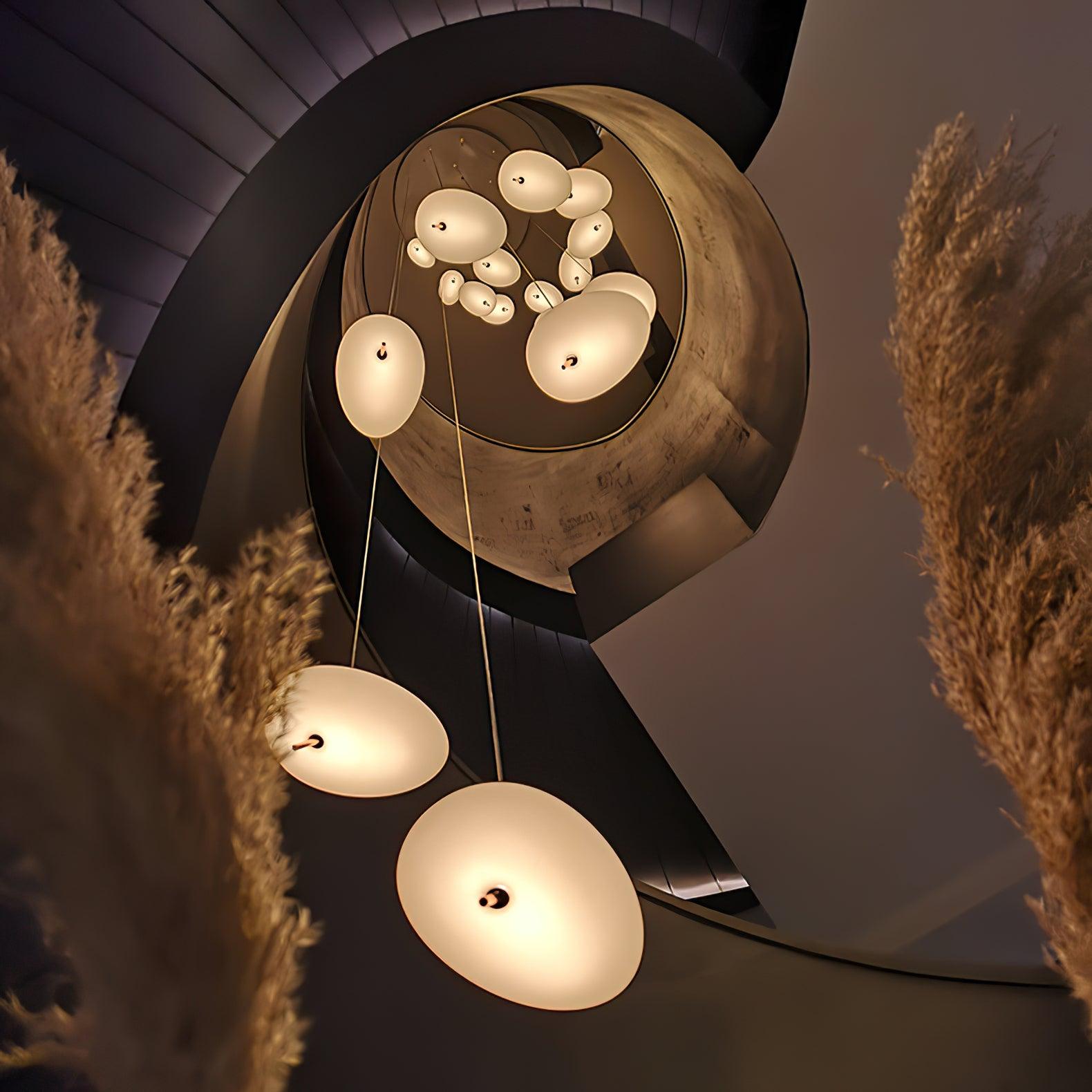 Modern Pebbles Glass Pendant Light with Minimalist LED Design for Contemporary Living Rooms