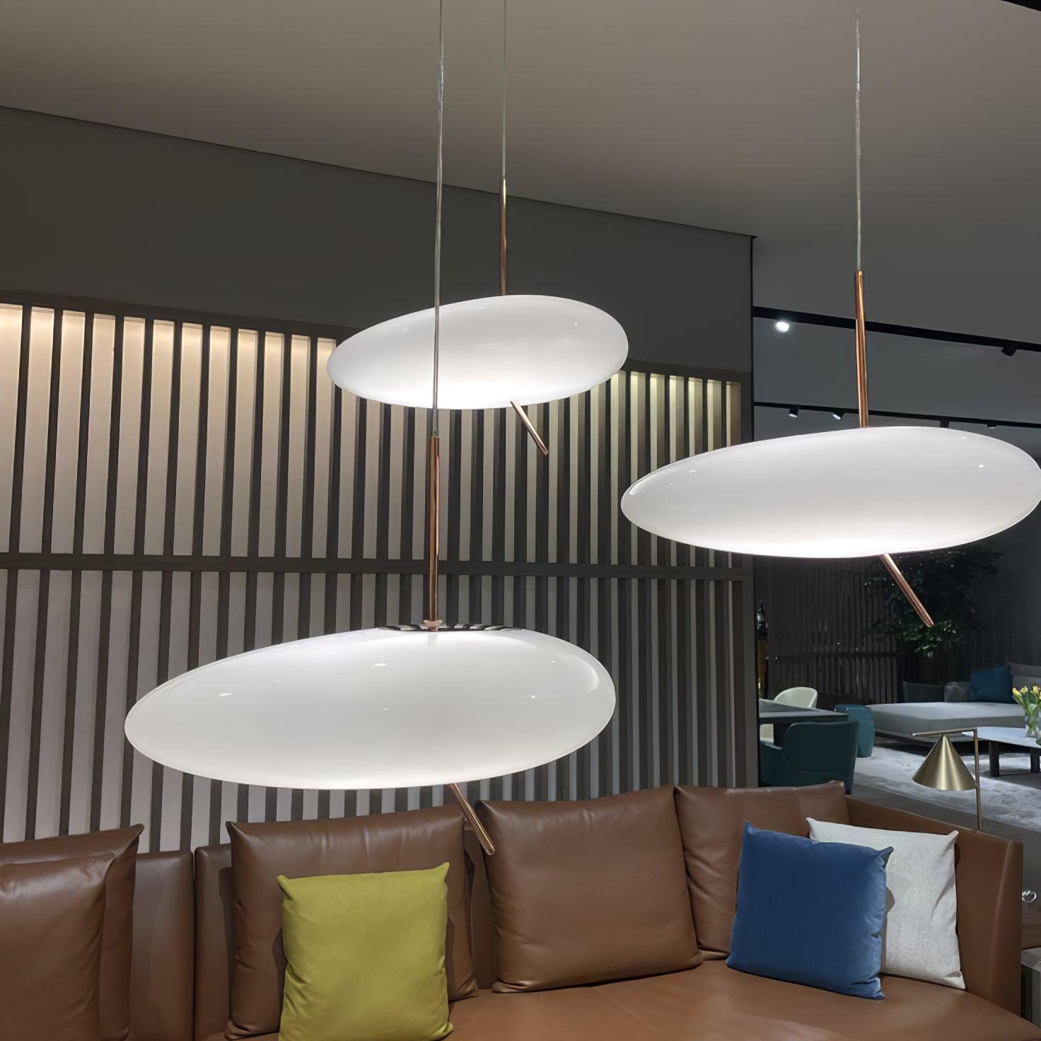 Modern Pebbles Glass Pendant Light with Minimalist LED Design for Contemporary Living Rooms