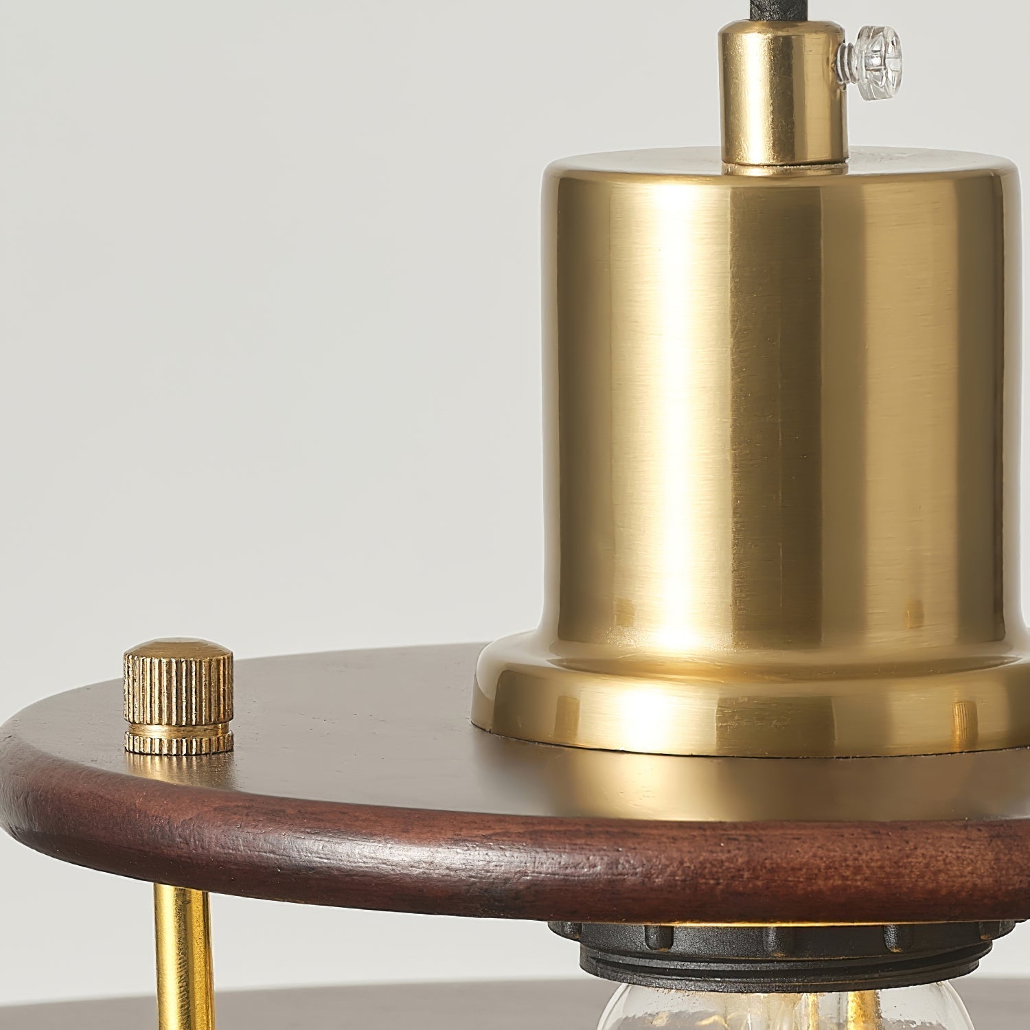 Modern Pendel Wood and Gold Geometric Pendant Light with Concentric Ring Design for Home Decor