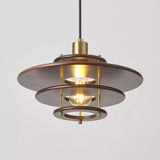 Modern Pendel Wood and Gold Geometric Pendant Light with Concentric Ring Design for Home Decor