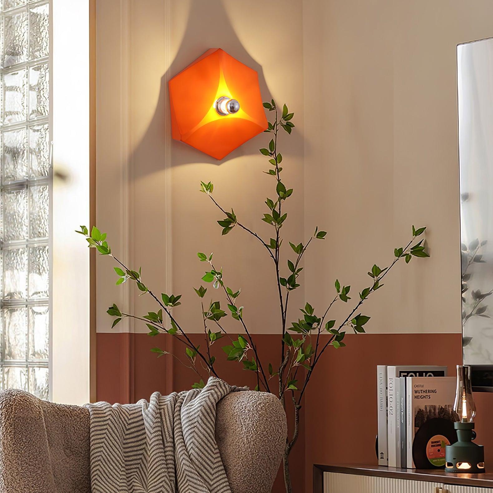 Modern Pentagon Combination Wall Sconce Colorful Geometric Polycarbonate Light for Indoor Living Spaces