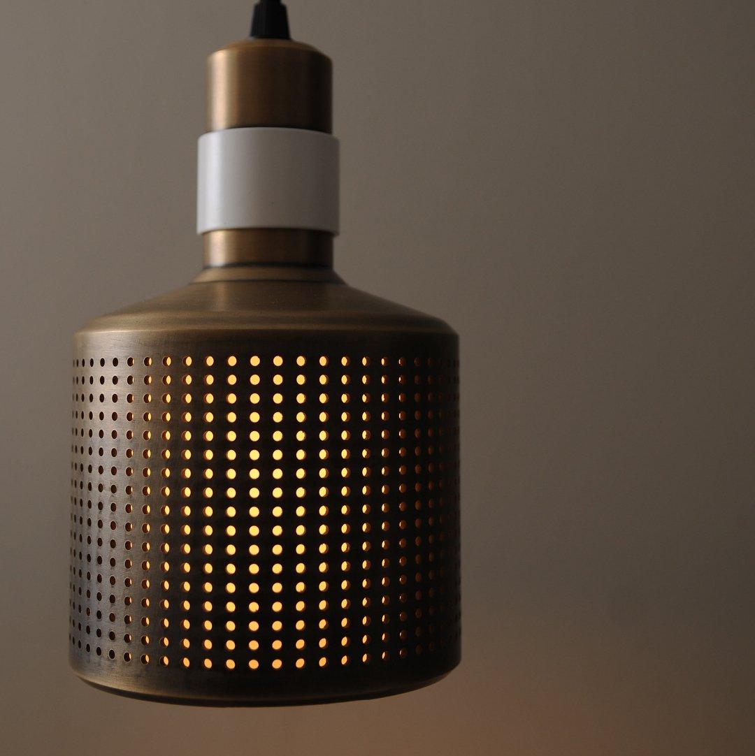 Modern Perforated Metal Pendant Light Riddle Industrial Hanging Lamp for Kitchen Island
