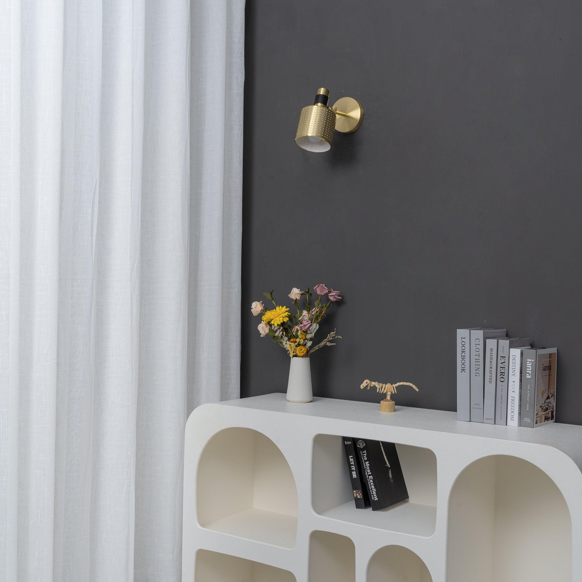 Modern Perforated Metal Wall Sconce Adjustable Industrial Style Riddle Wall Lamp