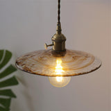 Modern Perrin Mid Century Glass Pendant Light with Brass Accents for Kitchen and Dining Areas