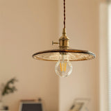 Modern Perrin Mid Century Glass Pendant Light with Brass Accents for Kitchen and Dining Areas