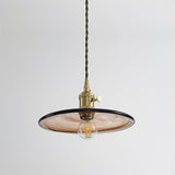 Modern Perrin Mid Century Glass Pendant Light with Brass Accents for Kitchen and Dining Areas