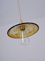 Modern Perrin Mid Century Glass Pendant Light with Brass Accents for Kitchen and Dining Areas