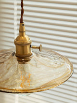 Modern Perrin Mid Century Glass Pendant Light with Brass Accents for Kitchen and Dining Areas