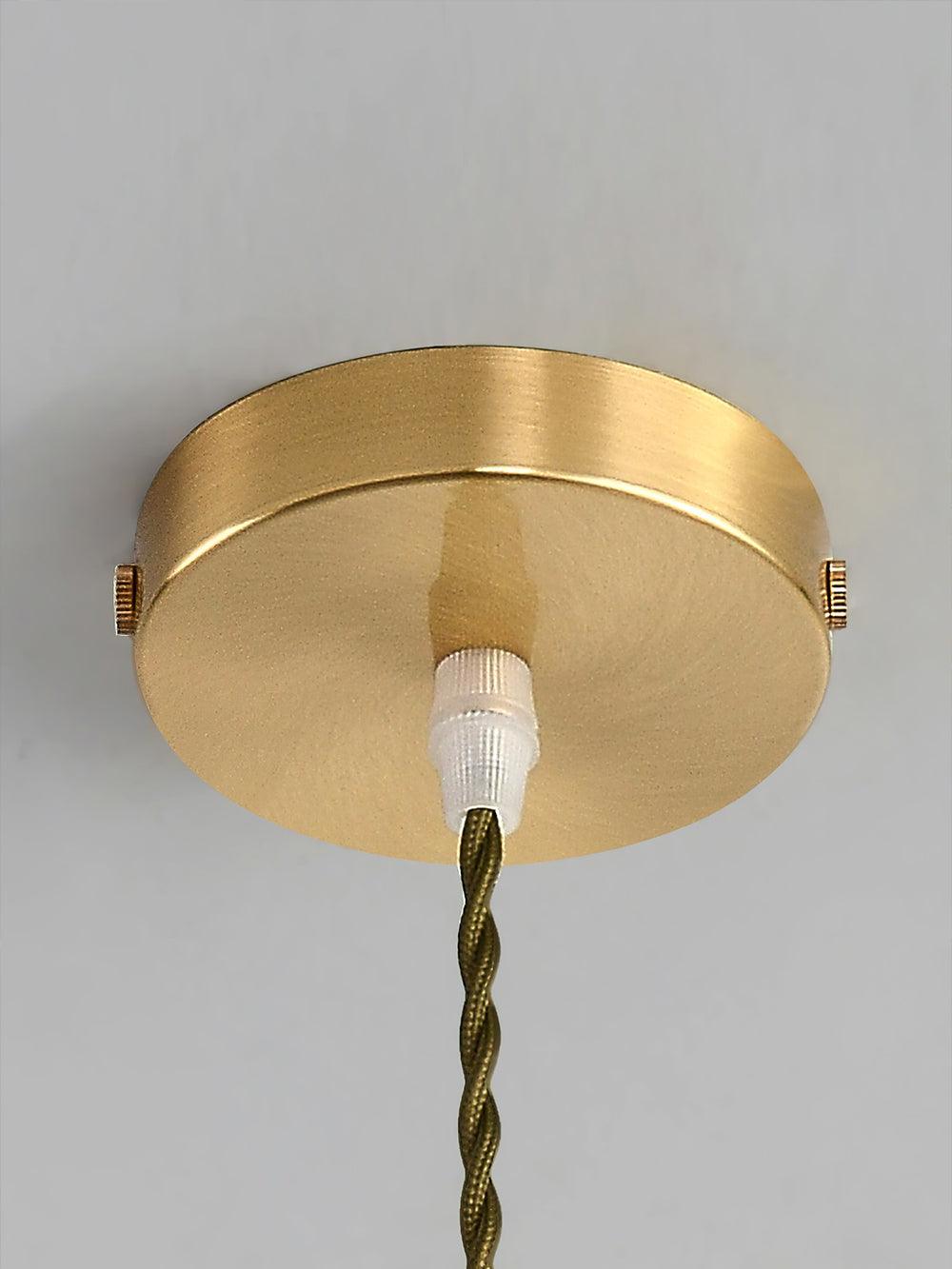 Modern Perrin Mid Century Glass Pendant Light with Brass Accents for Kitchen and Dining Areas