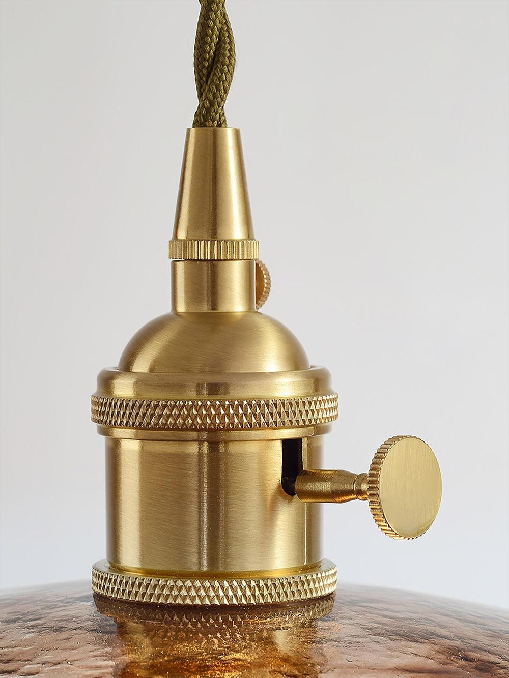 Modern Perrin Mid Century Glass Pendant Light with Brass Accents for Kitchen and Dining Areas