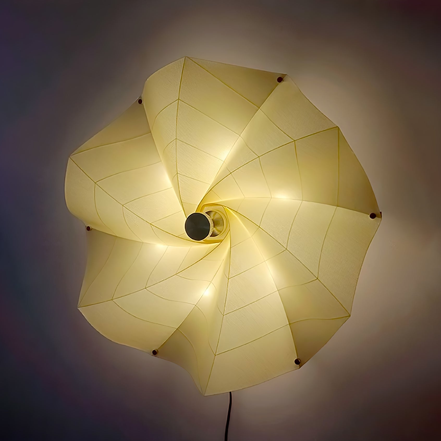 Modern Petal Shaped Fabric Wall Sconce Set Adjustable LED Indoor Wall Light