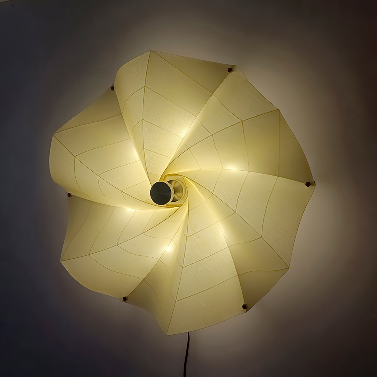 Modern Petal Shaped Fabric Wall Sconce Set Adjustable LED Indoor Wall Light